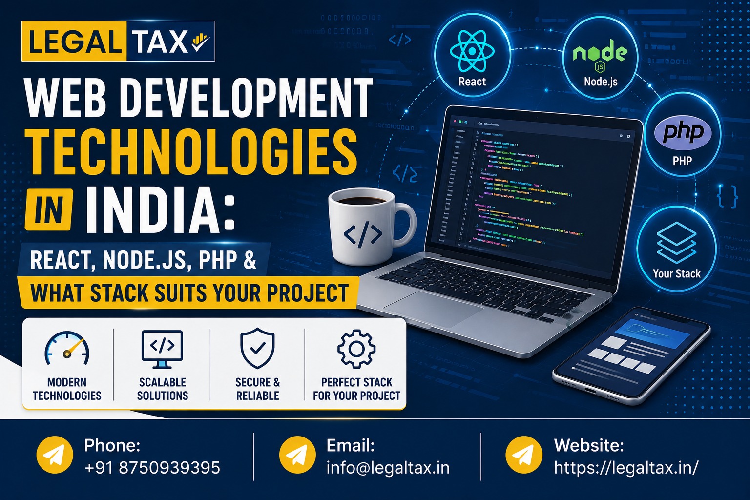 Web Development Technologies in India: React, Node.js, PHP & What Stack Suits Your Project 1 full stack